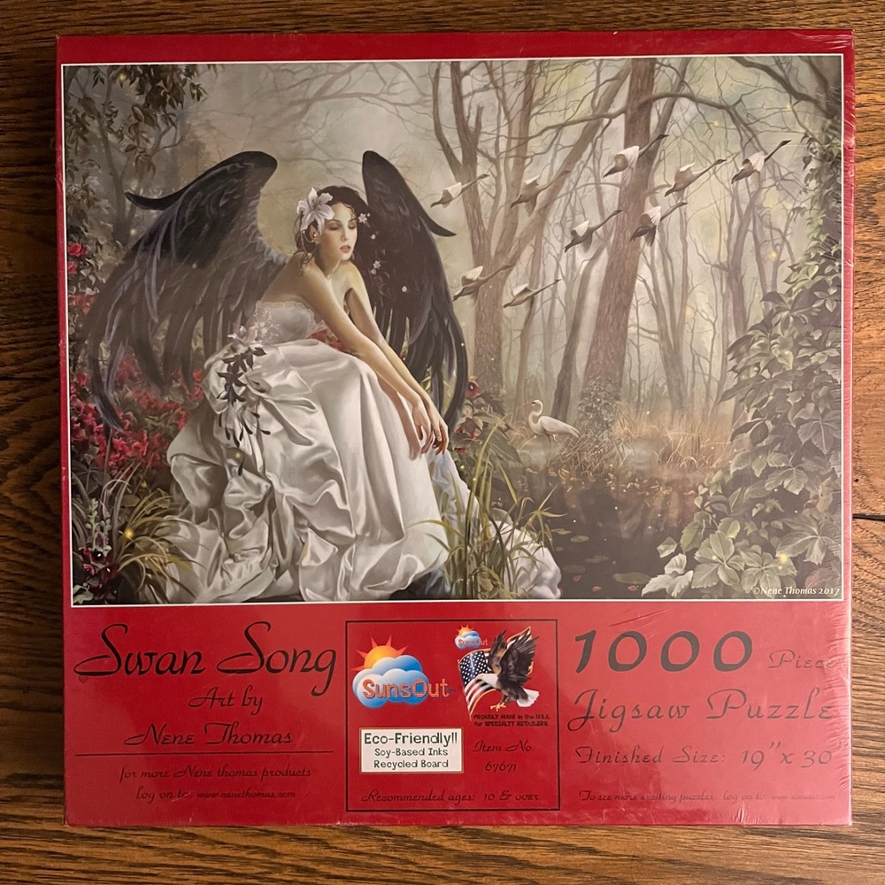 SunsOut Swan Song 1000-Piece Jigsaw Puzzle - Black and White